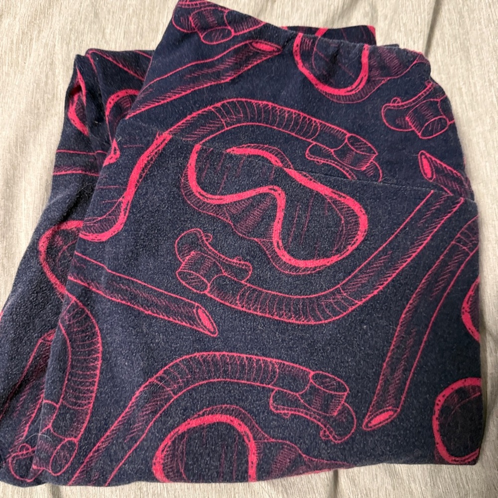 LuLaRoe Navy and Pink Leggings